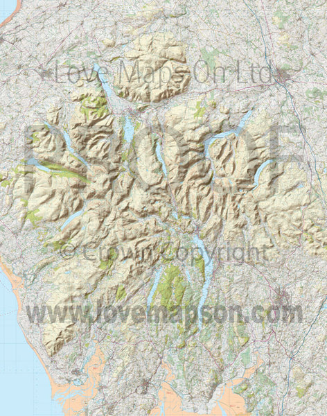 Map Wallpaper - Custom OS Landranger Map with Hillshading from Love ...