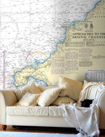 Nautical Map Wallpaper  Chelsea Lane  Company