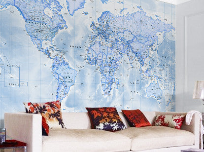 World Map Mural - Wallhub